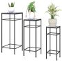 Set of 3 Outsunny flower stands, black/blue
