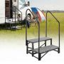 Matkailuauton portaat VEVOR HXTJSFT-2, 2 askelmaa, 2 kaidetta, 74 × 53 × 112 cm