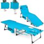 Sun lounger, 4 backrest and 2 legrest positions, Blue, 166–194 × 60 × 35–78 cm