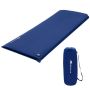 Self-inflating tourist mat, blue/green, 190.5 × 71.12 × 7.62 cm
