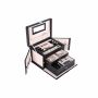 Faux leather jewelry box JBC121B, black