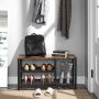 Shoe rack, brown/black