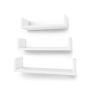 U wall shelf set, 3 pieces, white