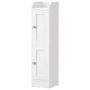 Narrow tall bathroom cabinet with adjustable shelves, white