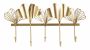 Wall-mounted clothes rack, 5 hooks, Gold, 49.5 × 26.3 × 6 cm