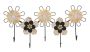 Wall-mounted clothes rack, 5 hooks, Black and brown, 61 × 30.5 × 5.5 cm