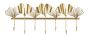Wall-mounted clothes rack, 7 hooks, Gold, 66.2 × 26.3 × 6 cm
