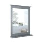 Wall mirror, With shelf, Gray/brown, 22.5 × 5 × 27 inches