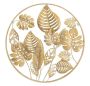 Sienų dekoro panelis Mauro Ferretti Jungle Round, apvalus, Auksinė, Ø 80 × 6,5 cm