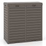 Trash Can, 2 Buckets, 62 Gallon, Gray, 30.5 × 16 × 34 inches