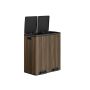 SONGMICS LTB60NL trash can, 2 containers of 30 l each, Brown, 59 × 65.2 × 36.5 cm