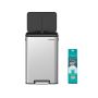 SONGMICS LTB541E40 Pedal Bin, 40 l, 41 × 61 × 29.4 cm