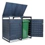 Trash bin holder, for two trash bins, 132.08 × 116.84 × 81.28 cm
