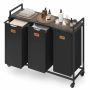 VASAGLE laundry basket-trolley, 3 compartments, 98.6 × 33 × 81 cm