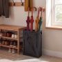 Umbrella stand, for 6 long and 4 short umbrellas, Black, 28 × 41 × 12 cm