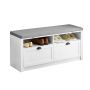 Hallway bench 110x35x47cm., white/gray