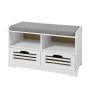 Hallway bench 71x35x43cm., white/gray