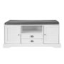Hallway bench 105x37x49cm., white/gray