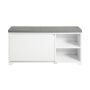 Hallway bench 90x24x46cm., white/gray
