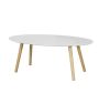 Coffee table 105x60x40cm., white/light brown