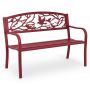 Garden bench, with high backrest and armrests, Red, 127 × 59.5 × 87.5 cm