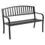 Garden bench, with armrests, Black, 127 × 59.94 × 86.87 cm