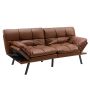 Sofa bed, adjustable backrest and armrests, Brown, 182.88 × 87.63 × 82.55 cm