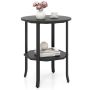 Side table, 1 shelf, Black, 50 × 50 × 61 cm