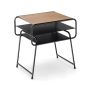 Side table, 2 shelves, Brown/black, 50.8 × 55.88 × 40.64 cm