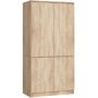 Vaatekaappi AKORD S90, 4 ovea, ruskea, 90 × 180 × 51 cm