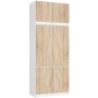 Vaatekaappi AkordV2 S90, 6 ovea, valkoinen/ruskea, 90 × 235 × 51 cm
