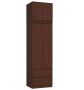 Шкаф с антресолью AKORD S60, 2 дверцы, 2 ящика, Коричневый, 60 × 234 × 51 см