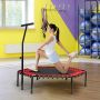 Sports trampoline, foldable, adjustable handle