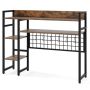 Desktop organizer shelf with metal mesh and 6 hooks, 94x25x73.5 cm