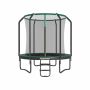 Trampoline 244 cm with net and ladder, black and dark green