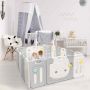 Foldable baby playpen, 16 panels, 195 × 160 × 63 cm