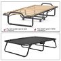 Folding bed, With mattress, Gray, 200 × 80 × 40 cm