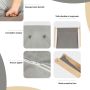 Folding wooden beach chair with removable cushion, gray