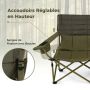 Folding tourist chair, 3-seater, 408 kg, Green, 194 × 69 × 82 cm