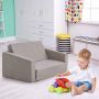 Kokoontaitettava lasten sohva, 2-in-1, Harmaa, 60,96 × 40,64 × 43,18 cm