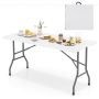 Folding outdoor table, Black/white, 152.4 × 73.66 × 69.85 cm