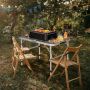 Folding picnic table, height-adjustable, Silver, 90 × 60 × 32.5/43.5/55/65.5 cm