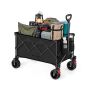 SONGMICS GFW115B01 Folding Hand Trolley, 150 l, up to 150 kg, 4 wheels, Black, 80.8 × 93.5 × 49.4 cm