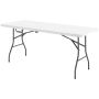 Folding camping table Outsunny 180x74x74cm., white/silver