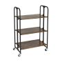Folding trolley with wheels, 2/3/4 tiers, rustic brown, 7-15 kg