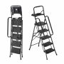 Kokoontaitettavat tikkaat VEVOR CQX805-2, 5 askelmaa, 53 × 106,5 × 174 cm