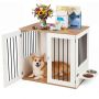 Dog cage, double door, White, 80 × 55.5 × 71.5 cm