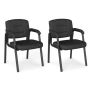 Guest chair set, 2 pcs, Black, 62 × 87 × 59 cm