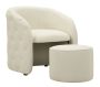 Living room armchair Mauro Ferretti Zagabria, with pouf, 2-piece set, 76 × 80 × 75 cm