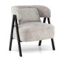 Living room armchair, with lumbar cushion, grey/white, 65 × 72.5 × 62 cm